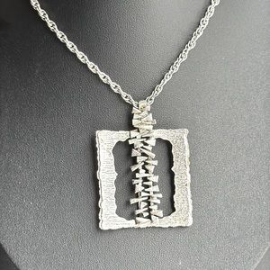 Vintage Modern Brutalist Style Necklace on 26” Chain
